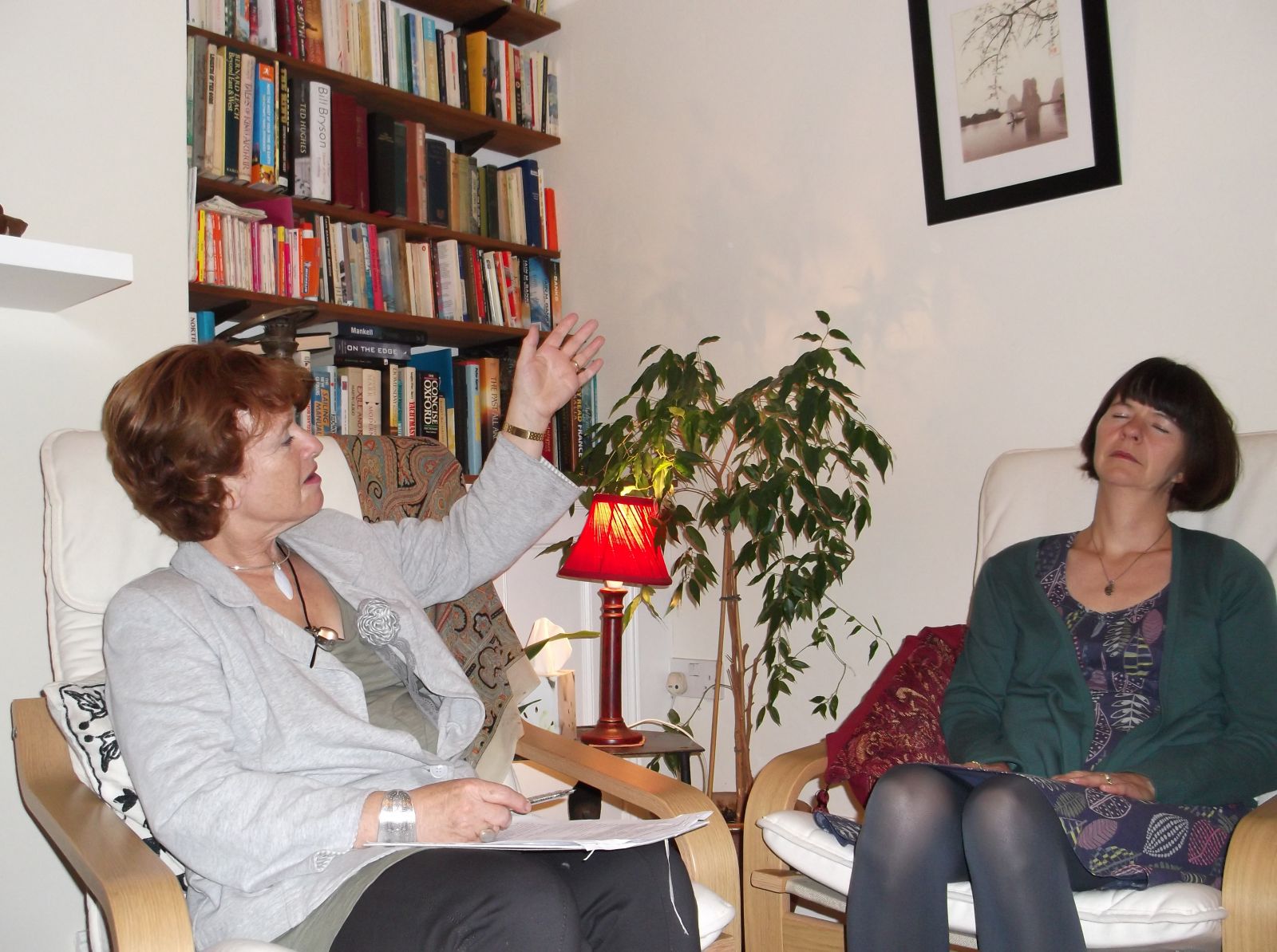 Celia during a hypnotherapy session at the Ipswich Clinic